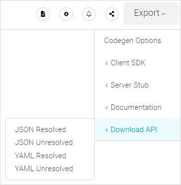 Downloading an API definition as YAML or JSON