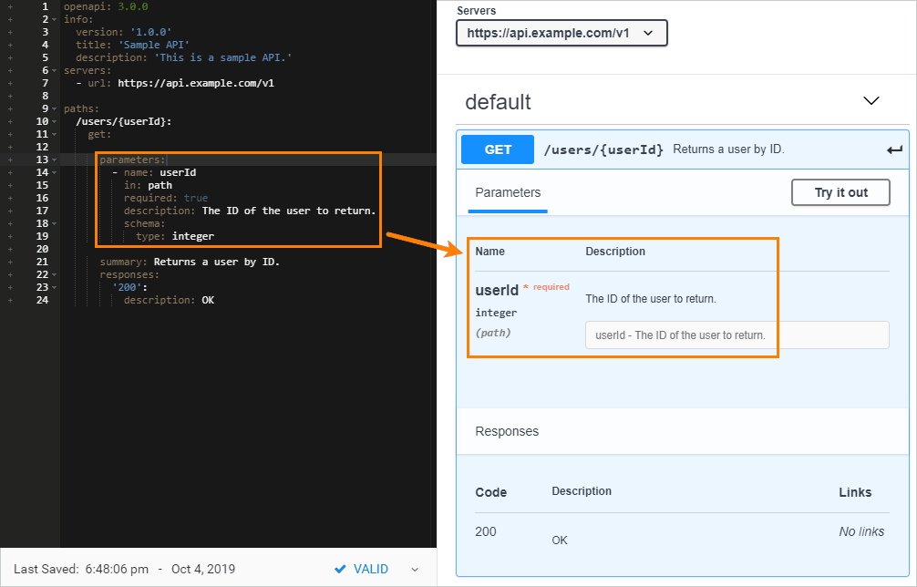 Parameter information