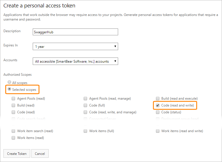 Generating a personal access token