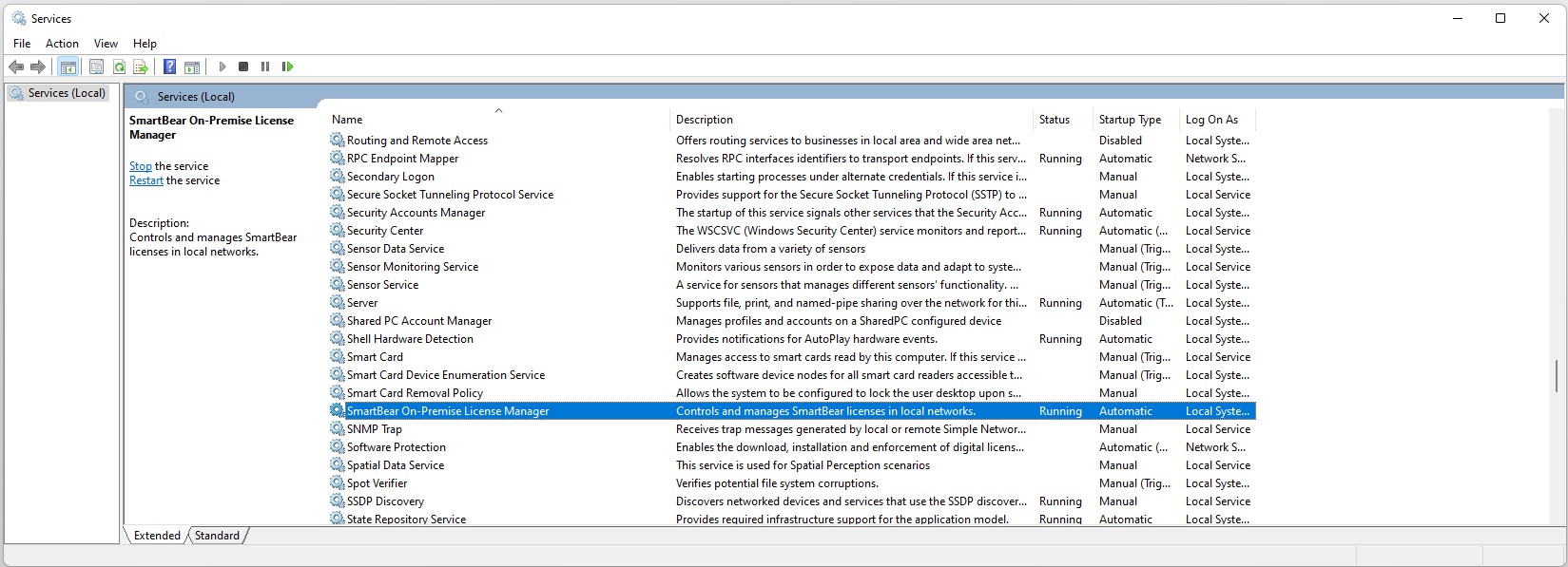 License Management restart